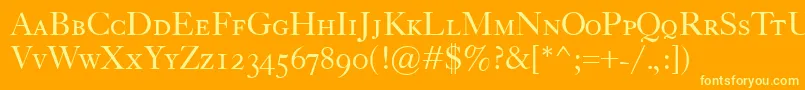 CaslonClassicoSc Font – Yellow Fonts on Orange Background