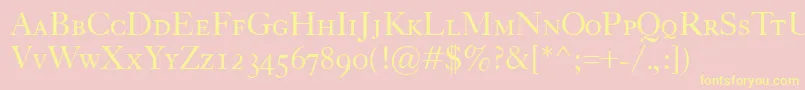 Police CaslonClassicoSc – polices jaunes sur fond rose
