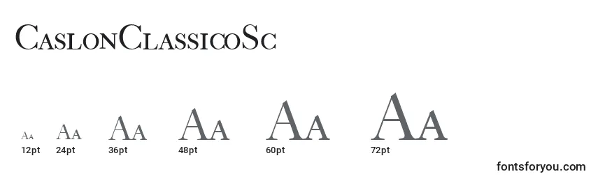 Размеры шрифта CaslonClassicoSc