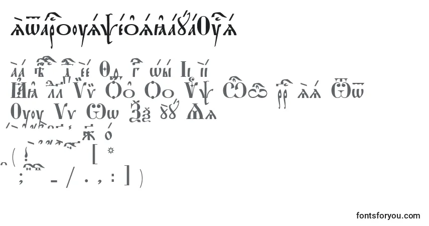 Шрифт StarouspenskayaUcs – алфавит, цифры, специальные символы
