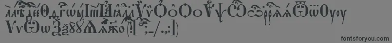 フォントStarouspenskayaUcs – 黒い文字の灰色の背景
