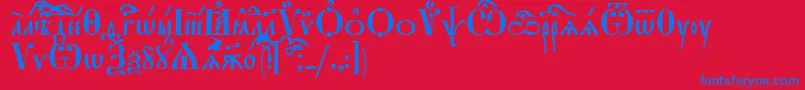 StarouspenskayaUcs Font – Blue Fonts on Red Background