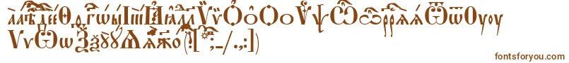 StarouspenskayaUcs-fontti – ruskeat fontit valkoisella taustalla