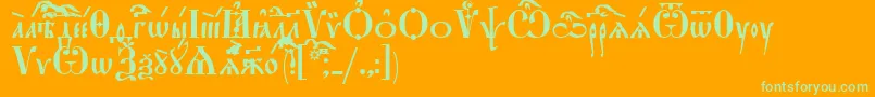 StarouspenskayaUcs Font – Green Fonts on Orange Background