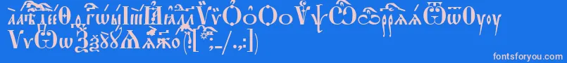 StarouspenskayaUcs Font – Pink Fonts on Blue Background