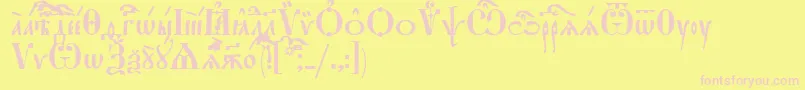 Шрифт StarouspenskayaUcs – розовые шрифты на жёлтом фоне