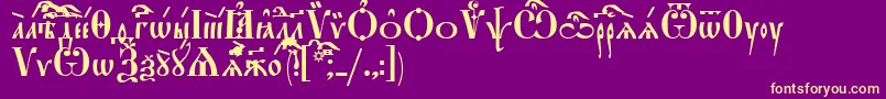 StarouspenskayaUcs Font – Yellow Fonts on Purple Background