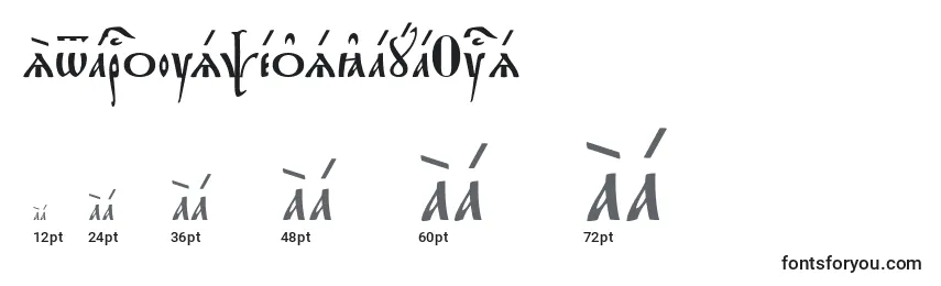 Größen der Schriftart StarouspenskayaUcs