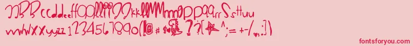 Fonte Californiagirl – fontes vermelhas em um fundo rosa