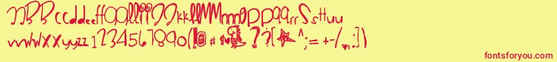 Californiagirl Font – Red Fonts on Yellow Background