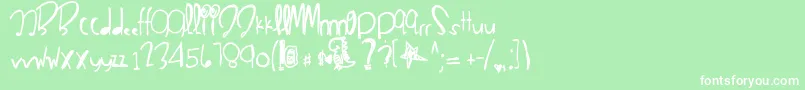 Californiagirl-Schriftart – Weiße Schriften auf grünem Hintergrund