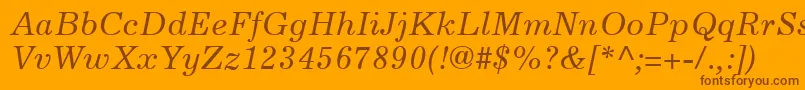 ExcelsiorLtItalic Font – Brown Fonts on Orange Background