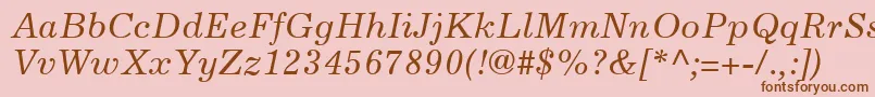 ExcelsiorLtItalic Font – Brown Fonts on Pink Background