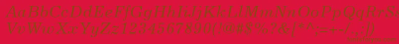 ExcelsiorLtItalic Font – Brown Fonts on Red Background
