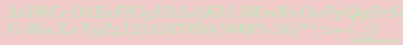 ExcelsiorLtItalic Font – Green Fonts on Pink Background