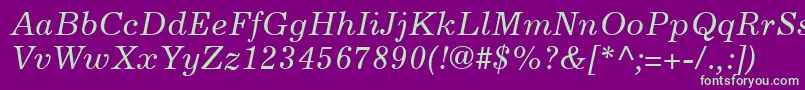 More about ExcelsiorLtItalic Font ExcelsiorLtItalic Font – Green Fonts on Purple Background
