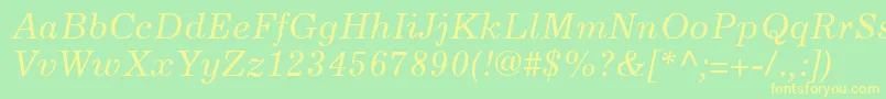 More about ExcelsiorLtItalic Font ExcelsiorLtItalic Font – Yellow Fonts on Green Background