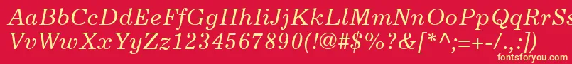 ExcelsiorLtItalic Font – Yellow Fonts on Red Background