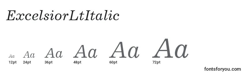 Размеры шрифта ExcelsiorLtItalic