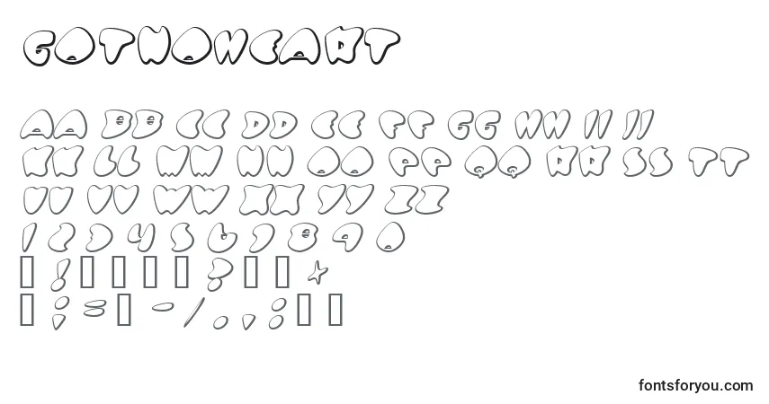 Czcionka GotNoHeart – alfabet, cyfry, specjalne znaki