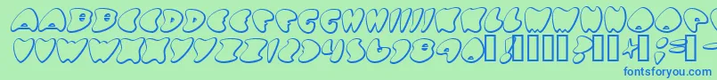 GotNoHeart Font – Blue Fonts on Green Background