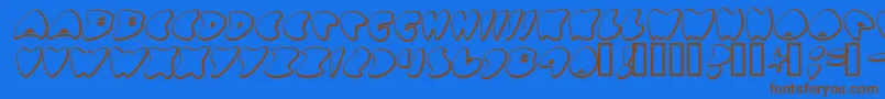 Fonte GotNoHeart – fontes marrons em um fundo azul
