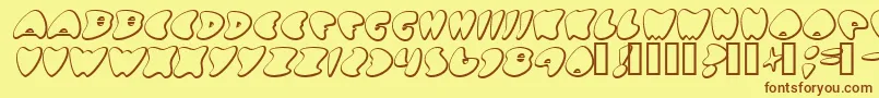 GotNoHeart-Schriftart – Braune Schriften auf gelbem Hintergrund