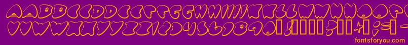 GotNoHeart-Schriftart – Orangefarbene Schriften auf violettem Hintergrund