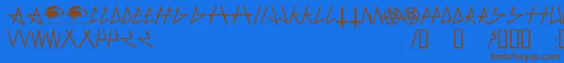 AntichristSuperstarsw Font – Brown Fonts on Blue Background