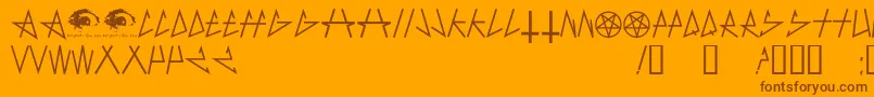 AntichristSuperstarsw Font – Brown Fonts on Orange Background