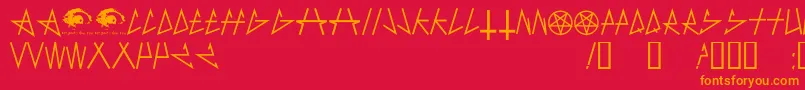 AntichristSuperstarsw Font – Orange Fonts on Red Background