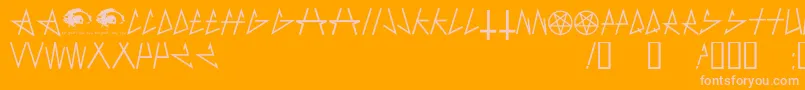 AntichristSuperstarsw Font – Pink Fonts on Orange Background