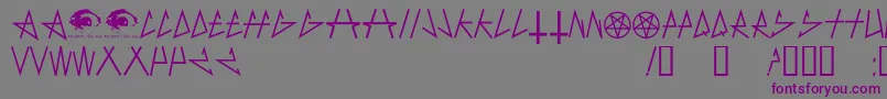 AntichristSuperstarsw Font – Purple Fonts on Gray Background