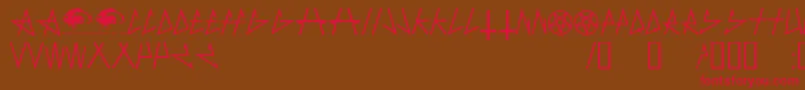 AntichristSuperstarsw Font – Red Fonts on Brown Background