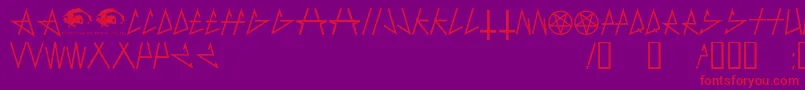 AntichristSuperstarsw Font – Red Fonts on Purple Background