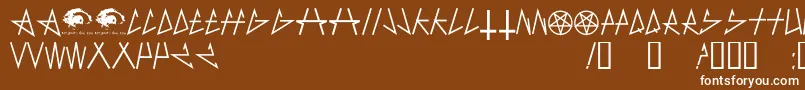 フォントAntichristSuperstarsw – 茶色の背景に白い文字