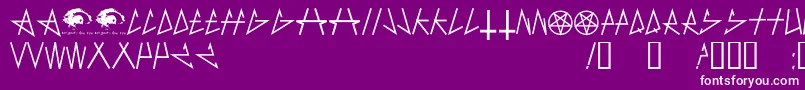 AntichristSuperstarsw Font – White Fonts on Purple Background