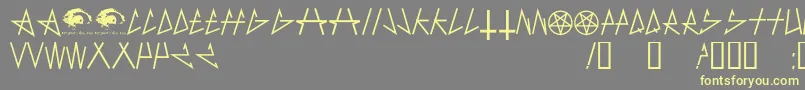 AntichristSuperstarsw Font – Yellow Fonts on Gray Background
