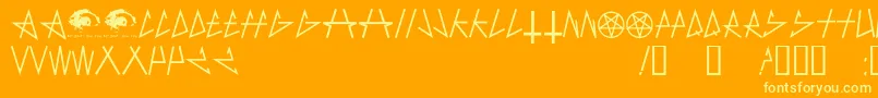 AntichristSuperstarsw Font – Yellow Fonts on Orange Background
