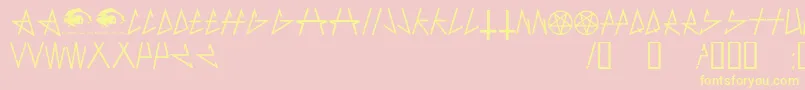 AntichristSuperstarsw Font – Yellow Fonts on Pink Background