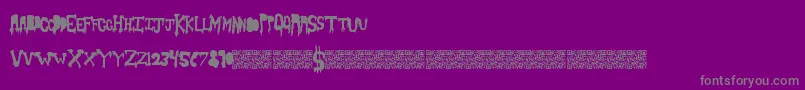 フォントSlashthirty – 紫の背景に灰色の文字