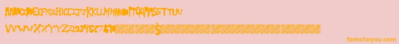 Slashthirty-Schriftart – Orangefarbene Schriften auf rosa Hintergrund