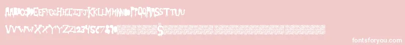 Slashthirty-Schriftart – Weiße Schriften auf rosa Hintergrund