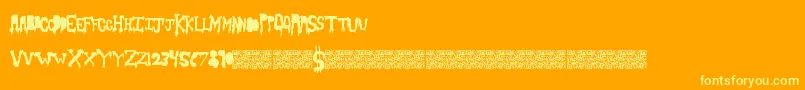 Slashthirty-Schriftart – Gelbe Schriften auf orangefarbenem Hintergrund