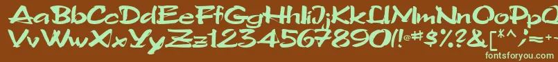 TriRegular Font – Green Fonts on Brown Background