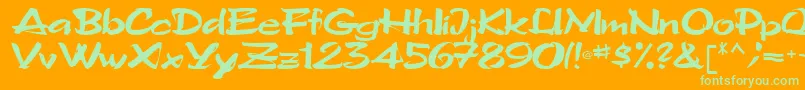 TriRegular Font – Green Fonts on Orange Background