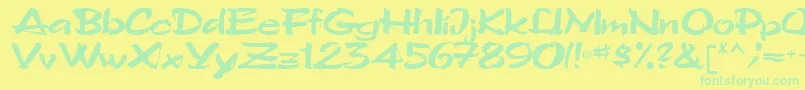 TriRegular Font – Green Fonts on Yellow Background