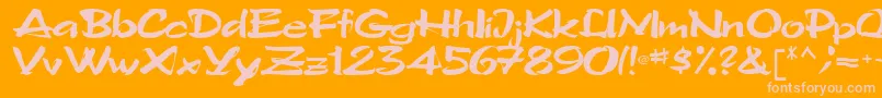 TriRegular-Schriftart – Rosa Schriften auf orangefarbenem Hintergrund