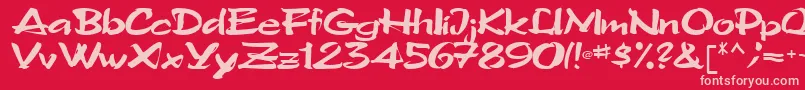 TriRegular Font – Pink Fonts on Red Background