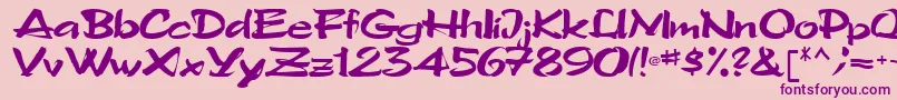 TriRegular Font – Purple Fonts on Pink Background